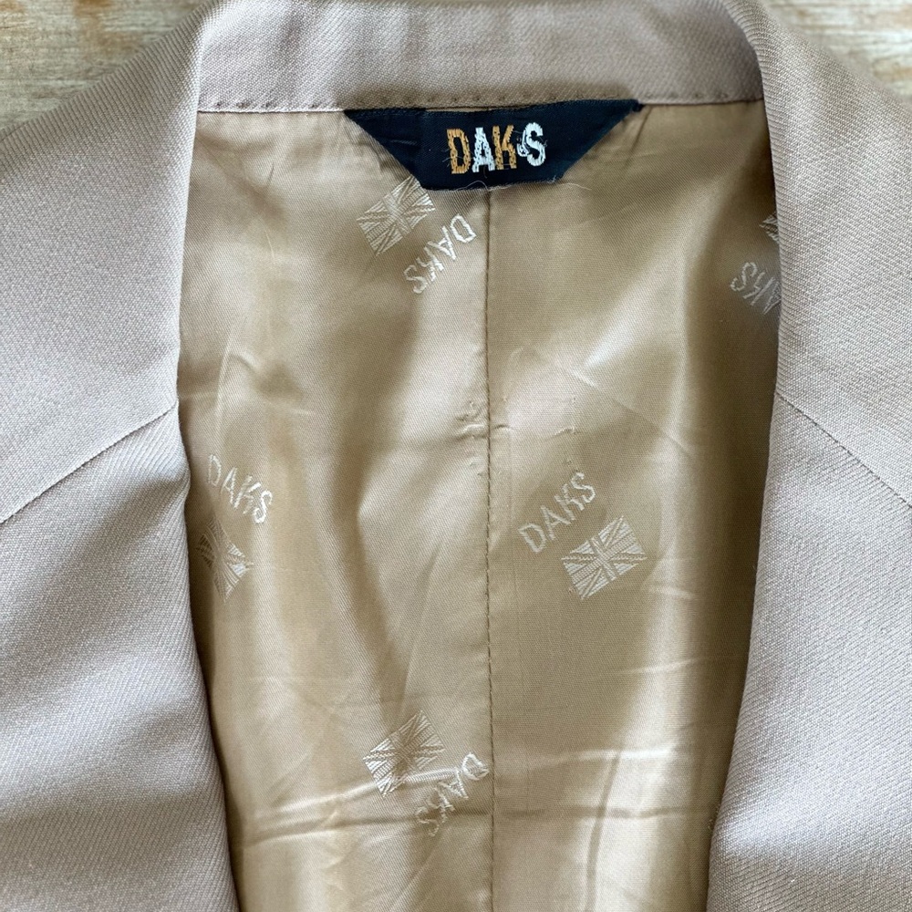 DAKS London Wool Mens Sport Coat Blazer 40 Brown Gold Buttons